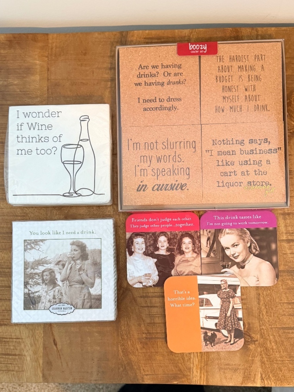 Coaster Cocktail Napkin Gift Set NWT